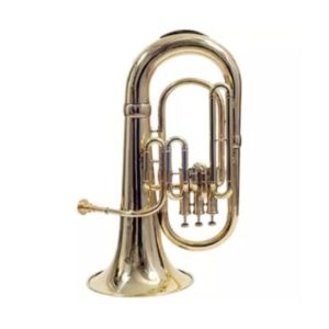 Euphonium Bb Brass Finish 3 Valve with Mouthpiece & Hard Case | Brand Zaima – Manufactured by Al Yumna Overseas Pvt. Ltd | Premium Quality Brass Euphonium for School Band, Orchestra & Professionals | Rich Tone, Elegant Design & Durable Build