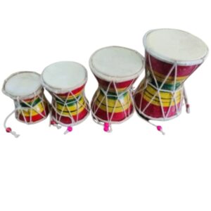 Wooden Multi Color Baby  Damaru | Traditional Hand Drum for Kids | Available in Sizes 3, 4, 5, 6 Inch | Perfect Musical Instrument Gift, Decorative Showpiece & Collectible | Ideal for Play, Learning & Home Décor | Brand Zaima, by Al Yumna Overseas Pvt. Ltd.