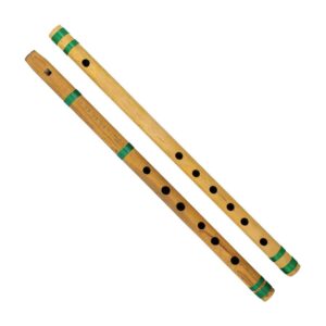 Indian Bamboo Flute Bansuri Set of 2 – Fipple & Transverse Flutes for Kids by Al Yumna Overseas | Handcrafted Musical Instruments for Easy Learning, Sweet Melodies, and Introduction to Indian Classical Music.