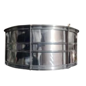 Zaima Heavy Bass Drum-Marching Drum- P.T Drum in Silver Color – Available in 22, 24, 26, and 28 Inches, Featuring Wide Stainless Steel Shell, Curled Rims, and Screw Tensions – Perfect for School Bands, Army Bands, and Marching Parades – Manufactured by Al Yumna Overseas Pvt. Ltd.
