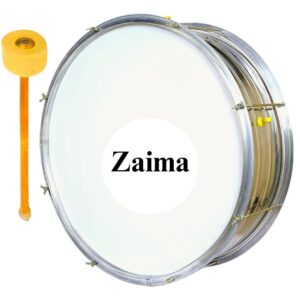 Zaima Heavy Stainless Steel Bass Drum-Marching Drum- P.T Drum – Available in 22, 24, 26 & 28 Inches with Wide Shell, Silver Finish, T-Type Rims & Screw Tensions – Perfect for School Bands, Army Marching Bands, and Parade Performances by Al Yumna Overseas Pvt. Ltd.
