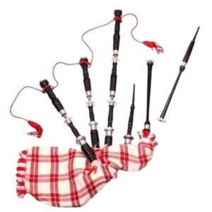 Blackwood Bagpipes by Zaima—crafted with an elegant black finish, rich traditional tone, and durable build, perfectly suited for school bands, parades, musical training sessions, and stage performances, proudly manufactured by Al Yumna Overseas Pvt. Ltd.