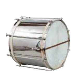 Zaima Tenor Drum / Marching Drum Heavy – 14-Inch Size, Wide Brass Shell with Flat Rims, Leather Head, and Screw Tensions, Nickel-Plated Shell and Rims – Ideal for School Bands, Army Bands, and Marching Parades by Al Yumna Overseas Pvt. Ltd