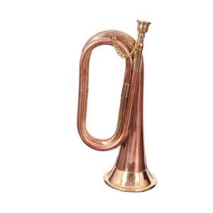 Bugle Copper & Brass Finish with Mouthpiece & Hard Case | Brand Zaima – Manufactured by Al Yumna Overseas Pvt. Ltd | Ideal for School Band & Army Band | Professional Copper Design, Superior Sound, Durable, Elegant & Ready-to-Play