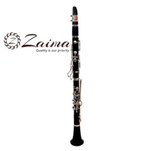 Zaima ebonite clarinet 13-key model, expertly crafted for school bands, learners and professionals, offering rich tone quality, precise tuning and smooth response, durable long-lasting finish, comfortable playability and reliable performance, proudly manufactured by Al Yumna Overseas Pvt Ltd