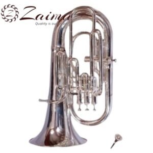 Euphonium Bb 4 Valve Nickel Plated with Mouthpiece & Hard Case | Brand Zaima – Manufactured by Al Yumna Overseas Pvt. Ltd | Ideal for School Band & Army Band | Superior Sound, Elegant Finish & Durable Construction