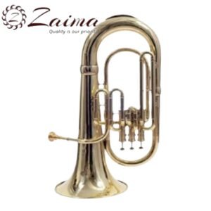 Euphonium Bb Brass Finish 3 Valve with Mouthpiece & Hard Case | Brand Zaima – Manufactured by Al Yumna Overseas Pvt. Ltd | Premium Quality Brass Euphonium for School Band, Orchestra & Professionals | Rich Tone, Elegant Design & Durable Build