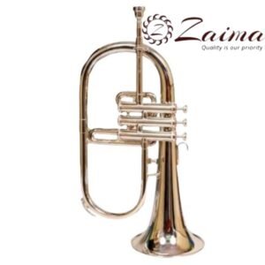 Flugelhorn Bb 3-Valve Nickel Plated with Mouthpiece & Hard Case | Brand Zaima – Manufactured by Al Yumna Overseas Pvt. Ltd | Ideal for School Band & Army Band | Professional Nickel Finish, Rich Tone, Elegant Design, Durable & Ready-to-Play