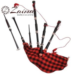 Musical Rosewood Bagpipes Multi Color by Zaima—crafted with traditional craftsmanship, rich sound, and durable build, specially designed for school bands, parades, cultural events, and student musical training programs, proudly manufactured by Al Yumna Overseas Pvt. Ltd.