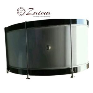 Zaima Heavy Aluminum Bass Drum-Marching Drum- P.T Drum – Available in 22, 24, 26 & 28 Inches with Dark Grey Shell, Black Flat Rims, and Screw Tensions – Ideal for School Bands, Army Bands, and Marching Parades – Manufactured by Al Yumna Overseas Pvt. Ltd.