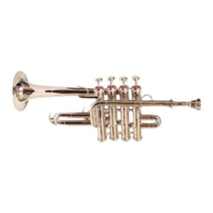 Piccolo Trumpet Bb 4-Valve Nickel Plated with Mouthpiece & Hard Case | Brand Zaima – Manufactured by Al Yumna Overseas Pvt. Ltd | Ideal for School Band & Army Band | Professional Nickel Finish, Superior Sound, Compact Design, Durable & Ready-to-Play