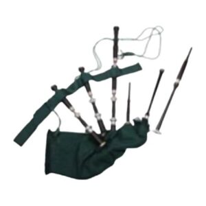Seasoned Rosewood Bagpipes Green & Black by Zaima—expertly crafted with elegant finish, durable quality, and rich traditional tone, ideal for school bands, parades, musical performances, and training sessions, proudly manufactured by Al Yumna Overseas Pvt. Ltd.