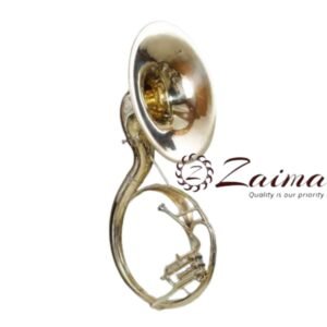 Sousaphone 22-Inch Nickel Plated with Mouthpiece & Hard Case | Brand Zaima – Manufactured by Al Yumna Overseas Pvt. Ltd | Ideal for School Band & Army Band | Professional Nickel Finish, Deep Resonant Sound, Durable, Elegant & Ready-to-Play