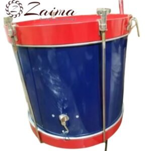Zaima Tenor Drum / PT Drum / Marching Drum Heavy – Available in 14-Inch & 18-Inch Sizes, Wide Aluminium Shell, Flat Rims with Screw Tensions, Blue Shell and Red Rims – Perfect for School Bands, Army Bands, and Marching Parades by Al Yumna Overseas Pvt. Ltd.