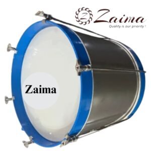 Zaima Tenor Drum / PT Drum / Marching Drum Heavy – Available in 14-Inch & 18-Inch Sizes, Wide Aluminium Shell, Flat Rims with Screw Tensions, Metallic Silver Shell and Blue Rims – Ideal for School Bands, Army Bands, and Marching Parades by Al Yumna Overseas Pvt. Ltd.