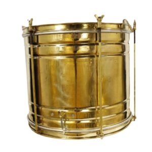 Zaima Tenor Drum / Marching Drum Heavy – Available in 14-Inch & 18-Inch Sizes, Wide Brass Shell with Curled Rims and Screw Tensions, Elegant Brass-Finish Shell and Rims – Perfect for School Bands, Army Bands, and Marching Parades by Al Yumna Overseas Pvt. Ltd.