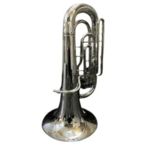Tuba Bb Nickel Plated with Mouthpiece & Hard Case | Brand Zaima – Manufactured by Al Yumna Overseas Pvt. Ltd | Ideal for School Band & Army Band | Professional Nickel Finish, Deep Resonant Sound, Durable, Elegant Design & Ready-to-Play