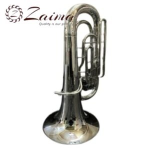 Tuba Bb Nickel Plated with Mouthpiece & Hard Case | Brand Zaima – Manufactured by Al Yumna Overseas Pvt. Ltd | Ideal for School Band & Army Band | Professional Nickel Finish, Deep Resonant Sound, Durable, Elegant Design & Ready-to-Play
