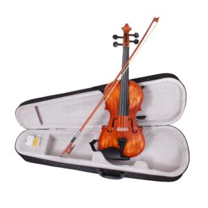 Waxwing 4/4 Full-Size Violin – Natural Wood Glossy Finish, Complete with Bow and Durable Carrying Case – Ideal for Beginners, Students, and Professional Musicians Seeking Quality Sound and Elegant Design.