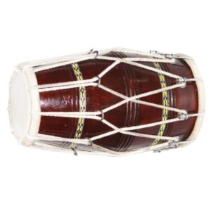 Mango Handmade Wood Dholak | Authentic Indian Folk Drum with Natural Got Skin Leather Heads | Rope & Nut-Bolt Tuning System | Elegant Brown Finish | Ideal for Bhajan, Kirtan, and Folk Performances | Brand Zaima by Al Yumna Overseas Pvt. Ltd.