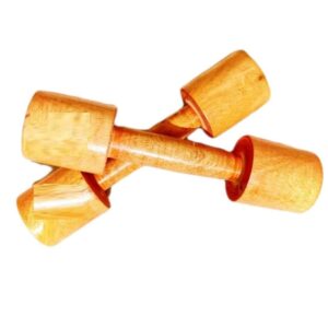 Zaima Wooden Dumbbells – Premium Quality 300-Gram Pair in Brown Color, Made from Fine Wood with Smooth Finish, Ideal for Kids, Girls & Boys for P.T., Warm-Up, and Fitness Exercises, Expertly Crafted by Al Yumna Overseas Pvt. Ltd for Durability & Comfort.