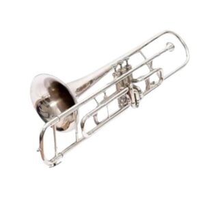 Trombone Bb 3-Valve Nickel Plated with Mouthpiece & Hard Case | Brand Zaima – Manufactured by Al Yumna Overseas Pvt. Ltd | Ideal for School Band & Army Band | Professional Nickel Finish, Rich Tone, Smooth Playability, Durable & Ready-to-Play