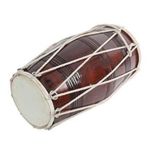 Sheesham Wood Dholak | Handcrafted Traditional Indian Drum with Goat Skin Leather Heads | Rope Tuned for Authentic Folk Sound | Rich Brown Finish | Perfect for Bhajan, Kirtan & Classical Music | Brand Zaima by Al Yumna Overseas Pvt. Ltd.