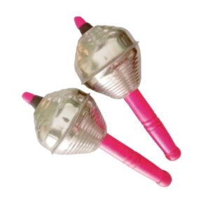 Maracas / Jhunjhuna / Junjuna / Shakers Hand Percussion Cymbals | Pack of 2 | Baroda Model | Available in 6 & 6.5 Inch Sizes | Stainless Steel Head, Silver Color | Pink Color Wooden Handle | Brand Zaima | Made by Al Yumna Overseas Pvt. Ltd.