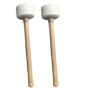 Bass Drum Beater / Mallet with Wooden Handle and Felt Head, Ideal for Percussion Instruments, Durable and Balanced Design for Deep Rich Sound, One Pair, Brand Zaima, Manufactured by Al Yumna Overseas Pvt. Ltd., Perfect for School and Band Use