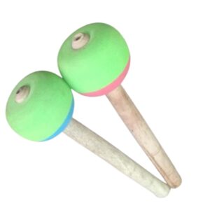 Bass Drum Beater / Mallet with Wood Handle and Foam Head, Ideal for Percussion Instruments, Strong Grip and Deep Sound, One Pair, Brand Zaima, Manufactured by Al Yumna Overseas Pvt. Ltd., Perfect for School, Band, and Stage Performances