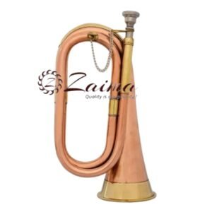 Zaima Tunable Bugle in Copper/Brass with Copper & Brass Finish, Hard Case & Mouthpiece – Adjustable, Durable, and High-Quality Musical Instrument Perfect for School Bands, Marching Bands, and Music Enthusiasts, Single Piece by Al Yumna Overseas Pvt. Ltd.