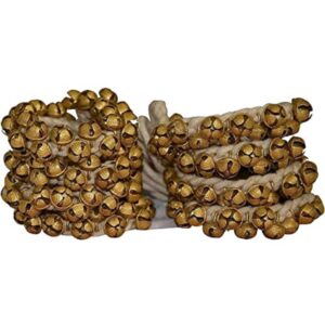 Ghungroo/Anklet Bells/Dance Bells/Musical Anklets in Brass Metal | Tied on Durable White Cotton String | (100+100) Bells, 1 Pair | Ideal for Professional Dancers & Stage Performances | Premium Quality by Zaima, Manufactured by Al Yumna Overseas Pvt. Ltd.