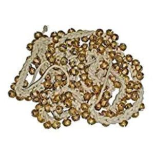 Ghungroo/Anklet Bells/Dance Bells/Musical Anklets in Brass Metal | Tied on Durable White Cotton String | (75+75) Bells, 1 Pair | Ideal for Classical Dance, Practice & Performances | Premium Quality by Zaima, Manufactured by Al Yumna Overseas Pvt. Ltd.