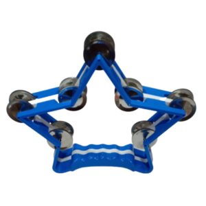 Vibrant Star-Shaped Tambourine/Dafli/Khanjri / Kanjira in Durable Plastic with Stainless Steel Jingles | Available in Blue, Green, Yellow & Red | Perfect for School Bands, Cultural Events & Music Enthusiasts | Brand Zaima | Manufactured by Al Yumna Overseas Pvt. Ltd.