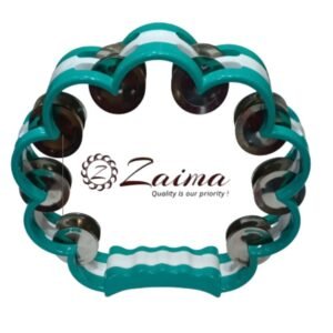 Colorful Cloud-Shaped Tambourine/Dafli/Khanjri / Kanjira in Durable Plastic with Stainless Steel Jingles | Available in Blue, Green, Yellow & Red | Perfect for School Bands, Cultural Events & Music Lovers | Brand Zaima | Manufactured by Al Yumna Overseas Pvt. Ltd.
