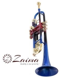 Premium Brass Bb Trumpet with Multi-Color Lacquered Finish, Includes Mouthpiece and Hard Case, Quantity 1 – Stylish, High-Quality Musical Instrument by Brand Zaima, Expertly Manufactured by Al Yumna Overseas Pvt. Ltd.