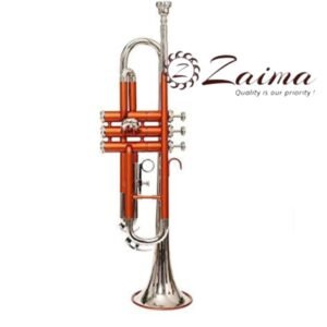 Trumpet Bb with Copper Lacquered Body and Nickel-Plated Finish, Includes Mouthpiece and Hard Case, Quantity 1 – High-Quality Musical Instrument by Brand Zaima, Manufactured by Al Yumna Overseas Pvt. Ltd.