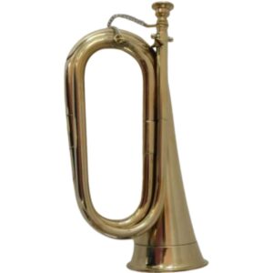 Zaima Tunable Brass Bugle with Brass Finish, Hard Case & Mouthpiece – Adjustable, Durable, and High-Quality Musical Instrument Perfect for School Bands, Marching Bands, and Music Enthusiasts, Single Piece Expertly Crafted by Al Yumna Overseas Pvt. Ltd.
